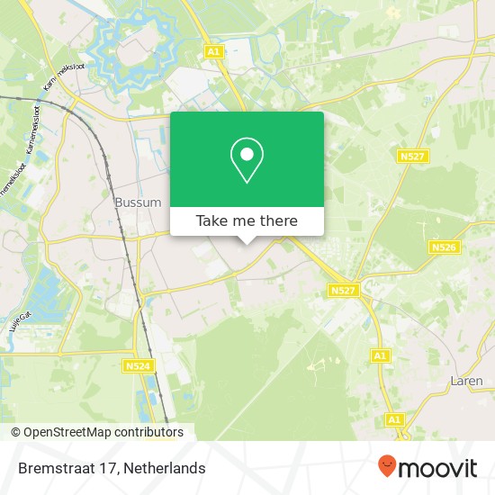 Bremstraat 17, 1402 BD Bussum map