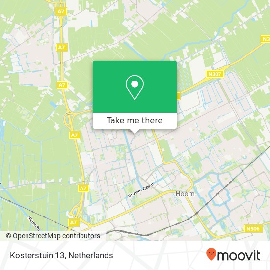 Kosterstuin 13, 1689 KA Zwaag Karte