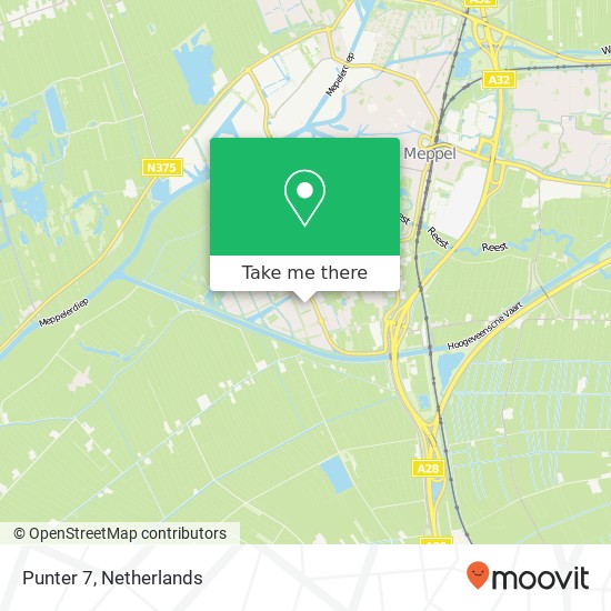 Punter 7, 7944 RG Meppel map