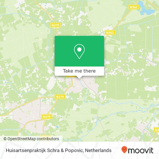 Huisartsenpraktijk Schra & Popovic, Dorpstraat 2 map