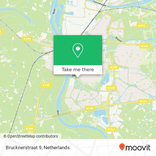 Brucknerstraat 9, 7204 PJ Zutphen map