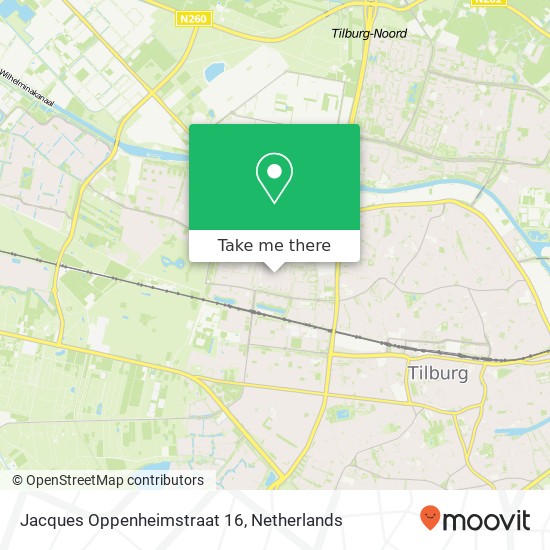 Jacques Oppenheimstraat 16, 5042 NN Tilburg Karte