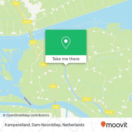 Kampereiland, Dam-Noorddiep map