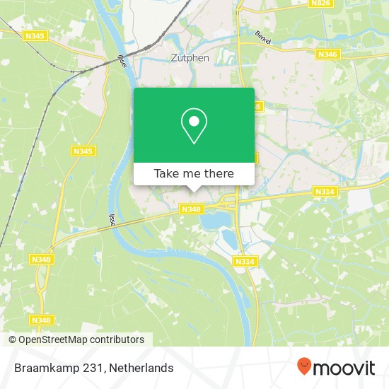 Braamkamp 231, 7206 HE Zutphen Karte
