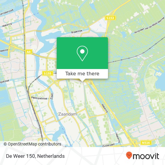 De Weer 150, 1503 WN Zaandam map