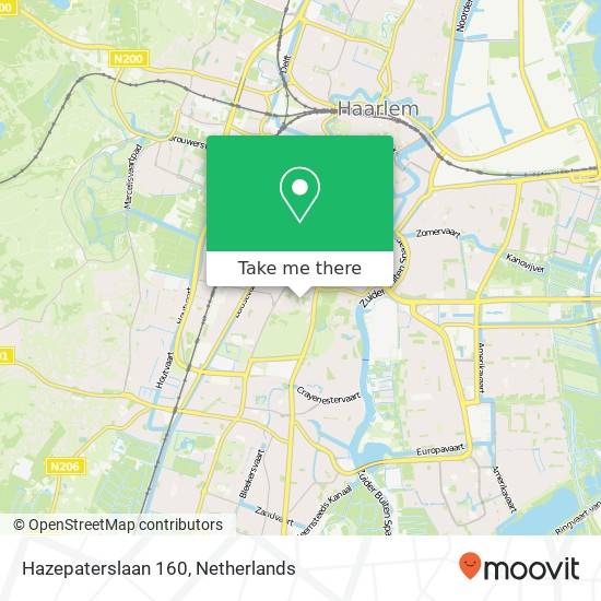 Hazepaterslaan 160, Hazepaterslaan 160, 2012 HW Haarlem, Nederland map