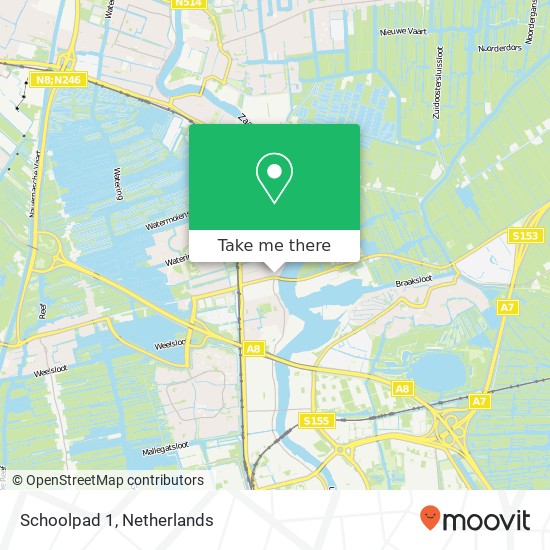 Schoolpad 1, 1544 BP Zaandijk map