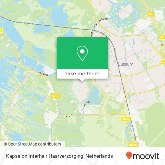 Kapsalon Interhair Haarverzorging, Zuidermeent 10 map
