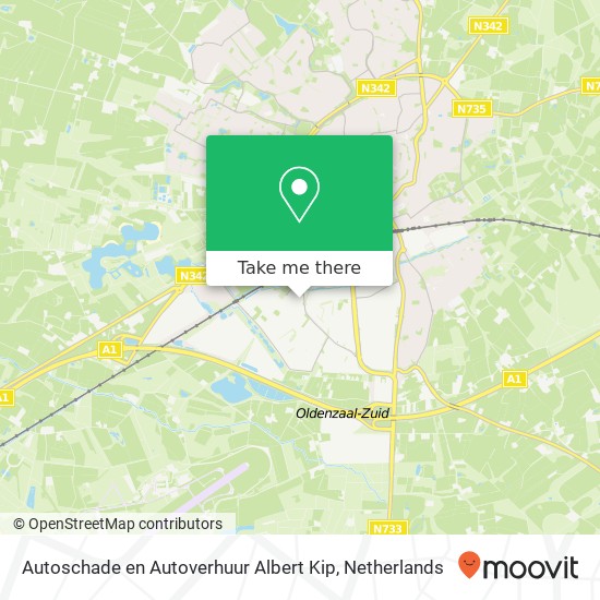 Autoschade en Autoverhuur Albert Kip, Kleibultweg 107 map