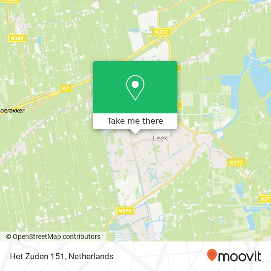 Het Zuden 151, Het Zuden 151, 9351 LJ Leek, Nederland map