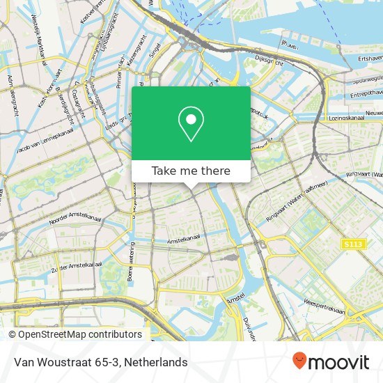 Van Woustraat 65-3, 1074 AC Amsterdam map