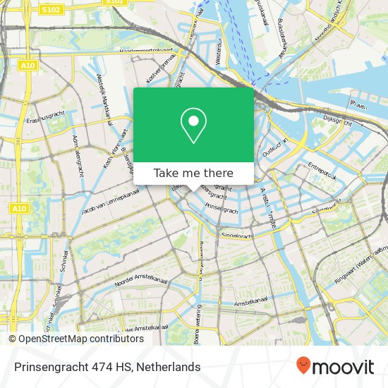 Prinsengracht 474 HS, Prinsengracht 474 HS, 1017 KG Amsterdam, Nederland Karte