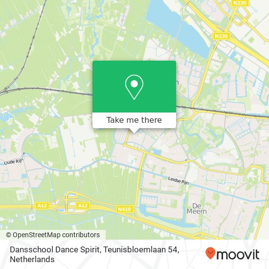 Dansschool Dance Spirit, Teunisbloemlaan 54 map