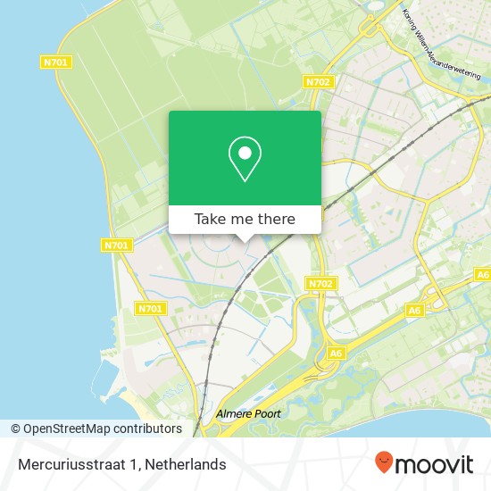 Mercuriusstraat 1, 1363 ZB Almere-Stad Karte