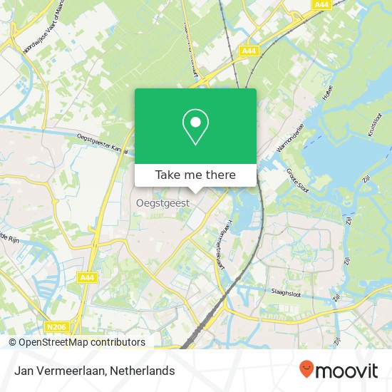 Jan Vermeerlaan, Jan Vermeerlaan, 2343 Oegstgeest, Nederland Karte