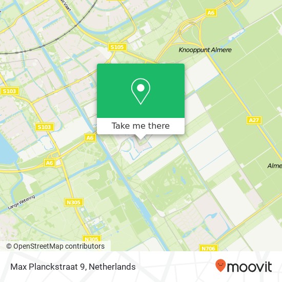 Max Planckstraat 9, 1341 Almere Karte