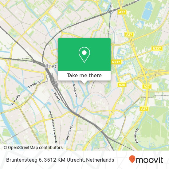 Bruntensteeg 6, 3512 KM Utrecht map