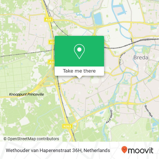 Wethouder van Haperenstraat 36H, Wethouder van Haperenstraat 36H, 4813 AM Breda, Nederland map