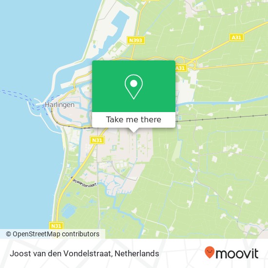 Joost van den Vondelstraat, 8862 WR Harlingen map