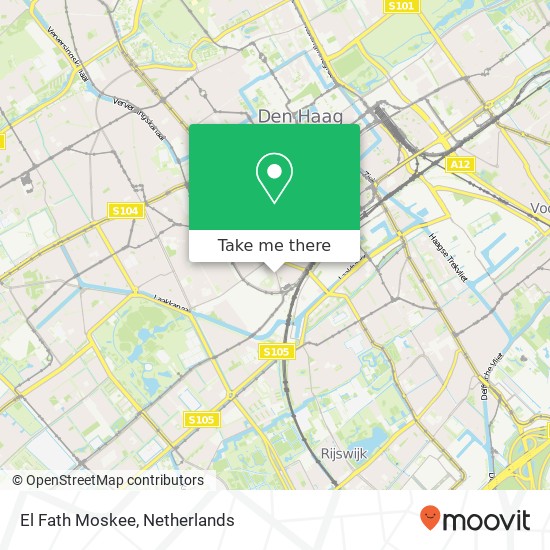 El Fath Moskee, Wouwermanstraat 59 map