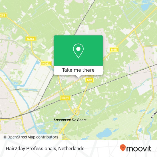 Hair2day Professionals, Kerkstraat 36 map
