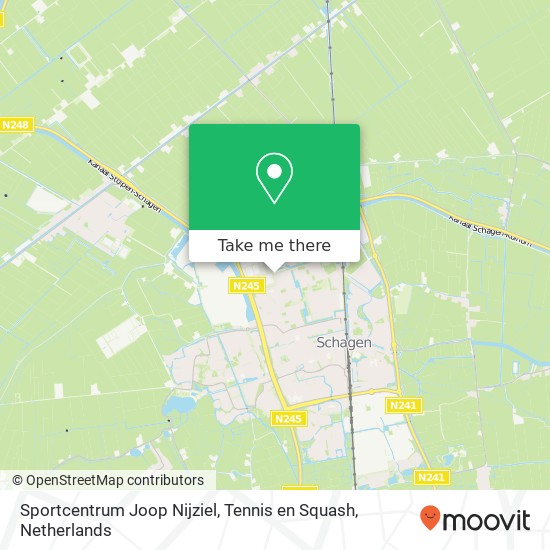 Sportcentrum Joop Nijziel, Tennis en Squash, Wilgenlaan 1 map