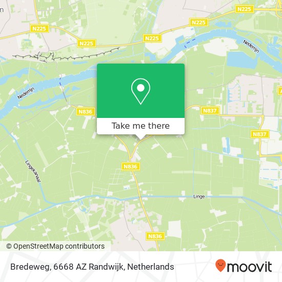 Bredeweg, 6668 AZ Randwijk Karte