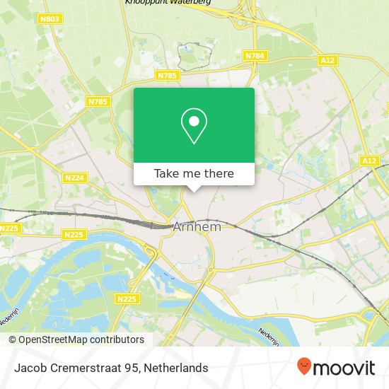 Jacob Cremerstraat 95, Jacob Cremerstraat 95, 6821 DC Arnhem, Nederland Karte