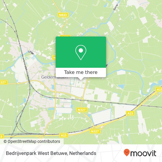 Bedrijvenpark West Betuwe map