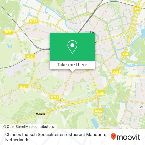 Chinees Indisch Specialiteitenrestaurant Mandarin, Leusderweg 114 map