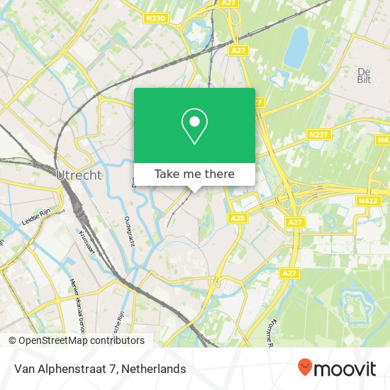 Van Alphenstraat 7, 3581 JA Utrecht Karte
