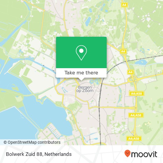 Bolwerk Zuid 88, 4611 DX Bergen op Zoom Karte