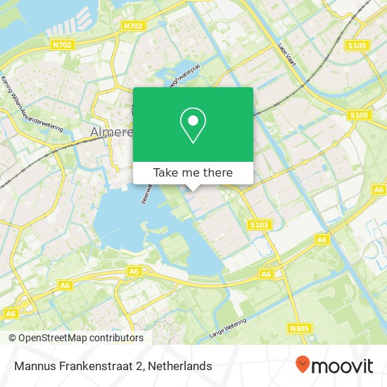 Mannus Frankenstraat 2, 1325 LT Almere-Stad Karte