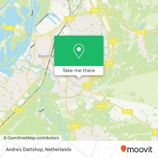 Andre's Dartshop, Terbaansweg 42 map