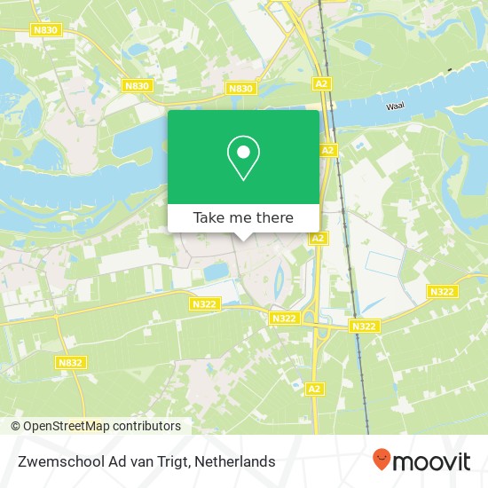 Zwemschool Ad van Trigt, Rembrandtstraat 50 map