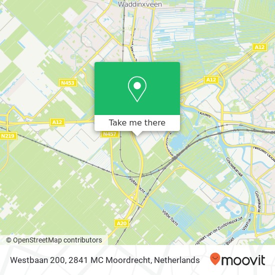 Westbaan 200, 2841 MC Moordrecht map