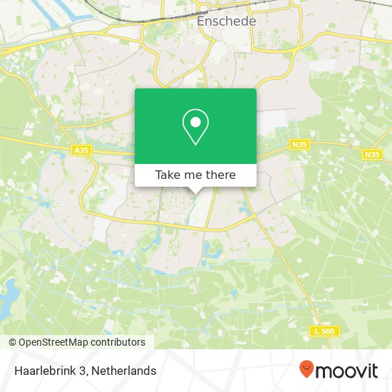 Haarlebrink 3, 7544 WP Enschede Karte