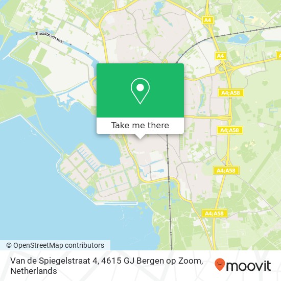 Van de Spiegelstraat 4, 4615 GJ Bergen op Zoom map