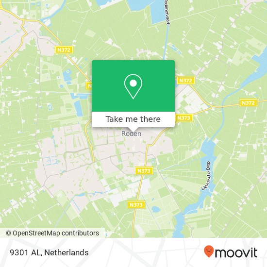 9301 AL, 9301 AL Roden, Nederland map