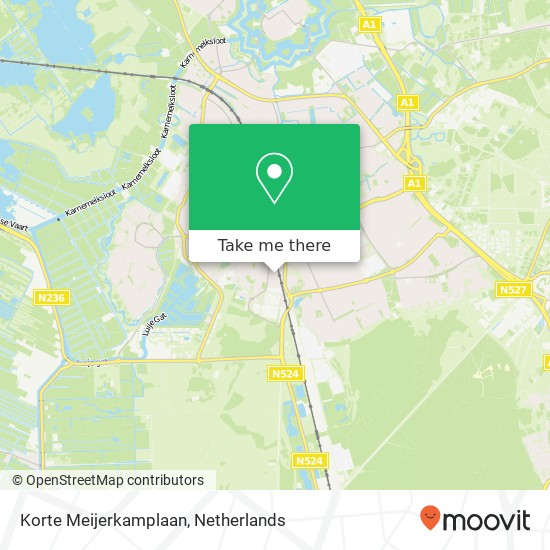 Korte Meijerkamplaan, 1406 ST Bussum map
