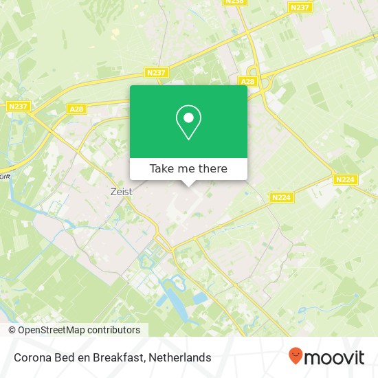 Corona Bed en Breakfast, Costerlaan 25A map