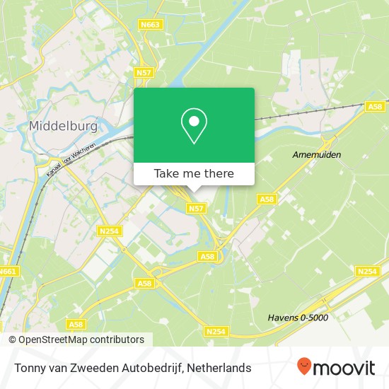 Tonny van Zweeden Autobedrijf, Elektraweg 13 map