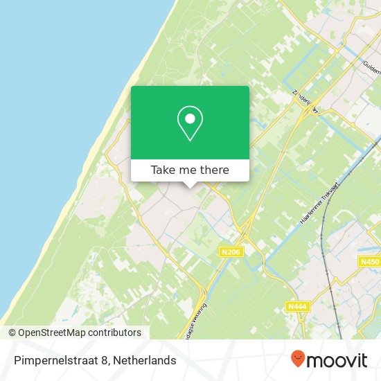 Pimpernelstraat 8, 2201 NH Noordwijk-Binnen Karte