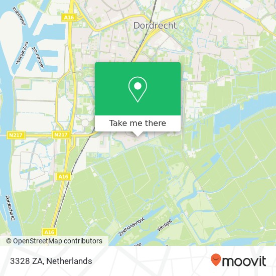 3328 ZA, 3328 ZA Dordrecht, Nederland map
