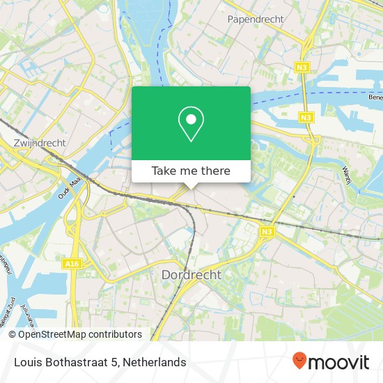 Louis Bothastraat 5, 3312 EL Dordrecht map
