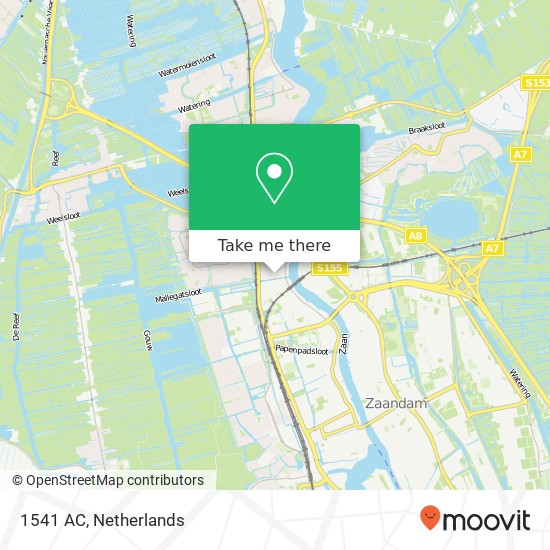 1541 AC, 1541 AC Koog aan de Zaan, Nederland map