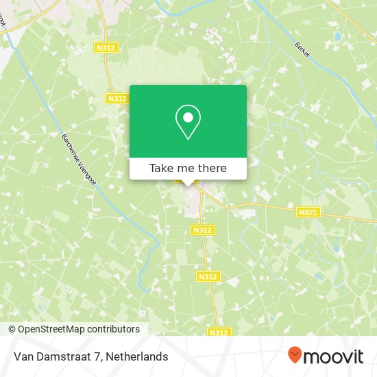 Van Damstraat 7, 7244 BH Barchem map