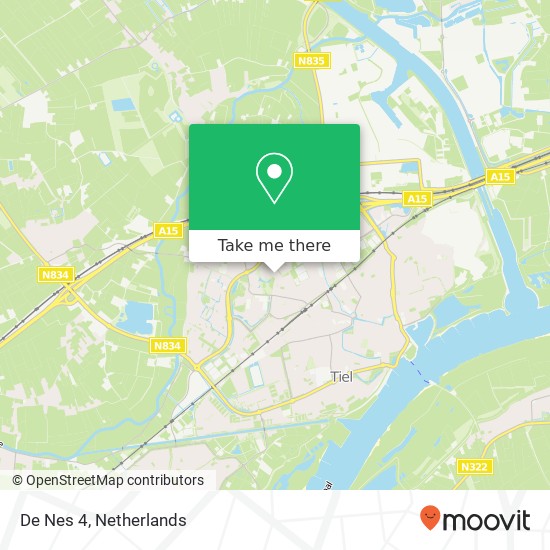 De Nes 4, 4002 HA Tiel map