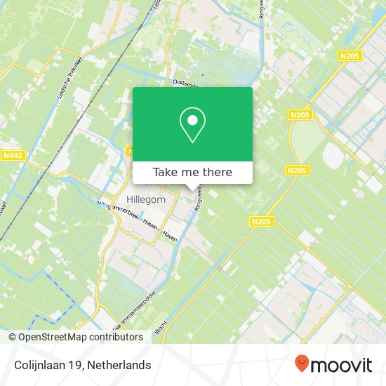 Colijnlaan 19, 2181 XJ Hillegom map