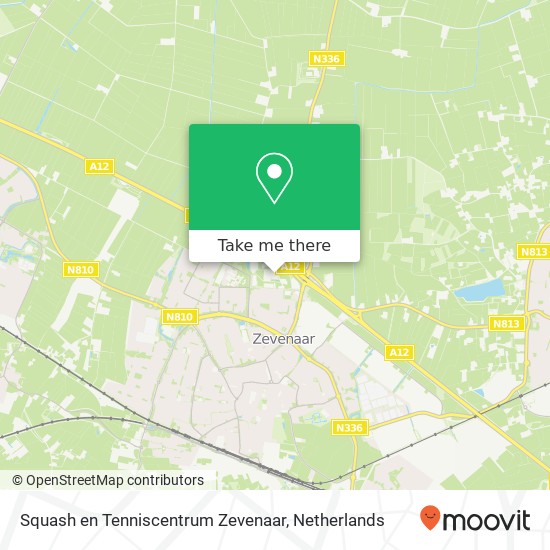 Squash en Tenniscentrum Zevenaar, Hunneveldweg 6 map